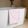 Pink Striped Beach Towel: Plush Cotton-Blend Bath Sheet