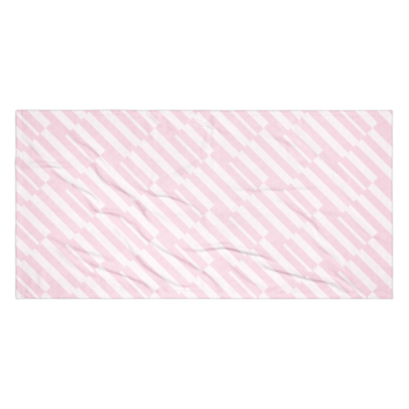 Pink Striped Beach Towel: Plush Cotton-Blend Bath Sheet