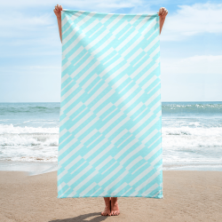 Azure Striped Beach Towel