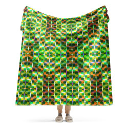 Jazzy Watercolor Sherpa Blanket: Abstract Plush Fleece Blanket