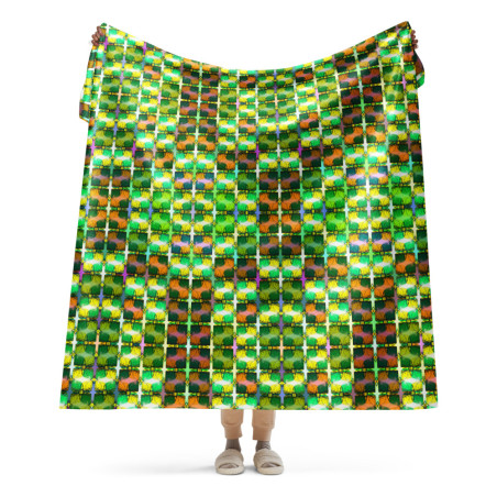 Jazzy Watercolor Sherpa Blanket: Abstract Plush Fleece Blanket