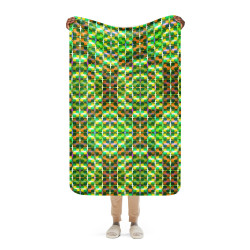 Jazzy Watercolor Sherpa Blanket: Abstract Plush Fleece Blanket