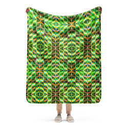 Jazzy Watercolor Sherpa Blanket: Abstract Plush Fleece Blanket