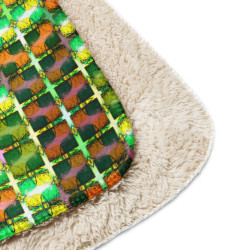 Jazzy Watercolor Sherpa Blanket: Abstract Plush Fleece Blanket