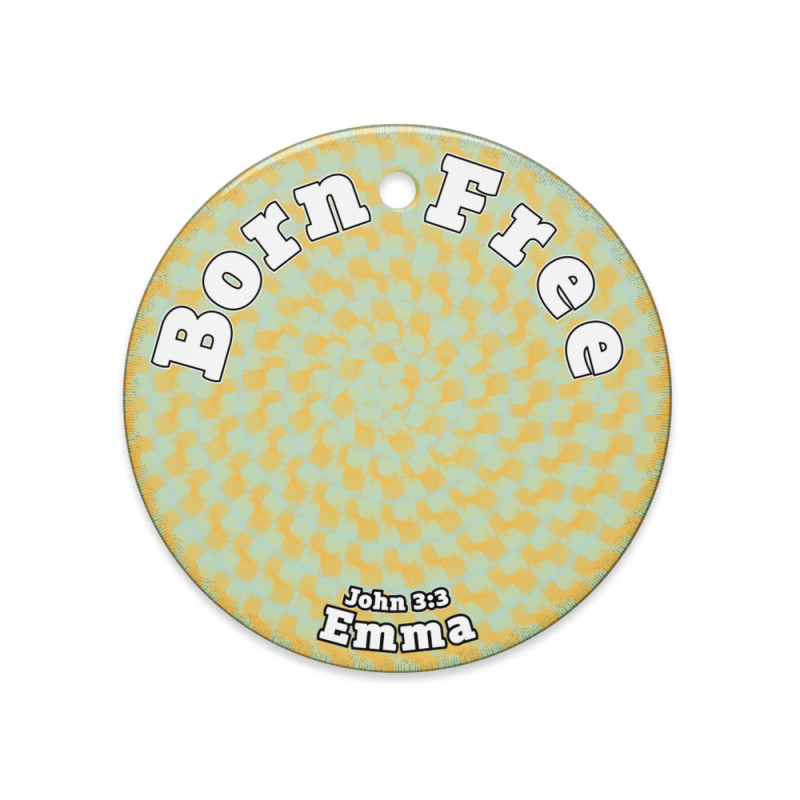 Personalized Born Free Ceramic Ornament Frangipani Wedding: Religious Gift