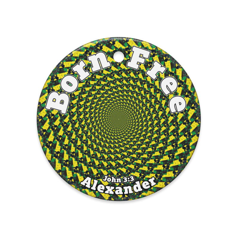 Personalized Born Free Ceramic Ornament Ancient Wisdom: Religious Gift