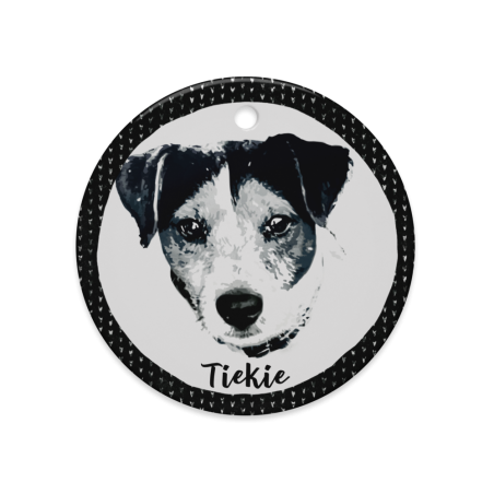 Interpretive Art Personalized Pet Ceramic Ornament: Keepsake Gift