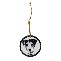 Interpretive Art Personalized Pet Ceramic Ornament: Keepsake Gift