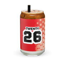 TWENTY26 Strawberry Smoothie Can-shaped glass
