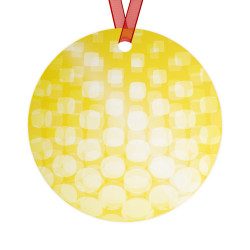 Yellow Burst double-sided metal ornaments