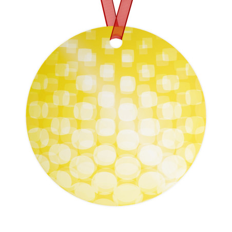 Yellow Burst double-sided metal ornaments