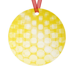 Yellow Burst double-sided metal ornaments