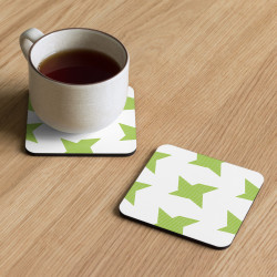 'Green Bird' Cork-back coaster