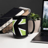 'Green Bird' Black Glossy Mug
