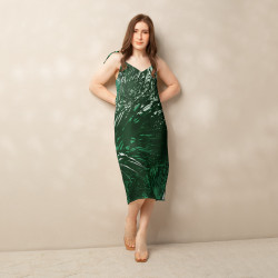 'Rainforest' Tie-strap midi dress