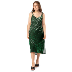 'Rainforest' Tie-strap midi dress