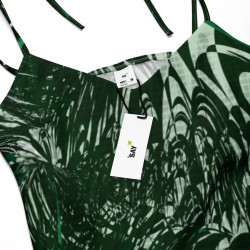 'Rainforest' Tie-strap midi dress