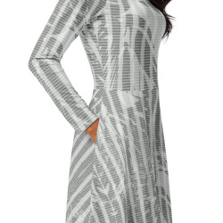 'Winter Forest' All-over print long sleeve midi dress