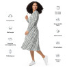'Winter Forest' All-over print long sleeve midi dress