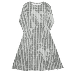 'Winter Forest' All-over print long sleeve midi dress