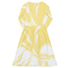 'Lemon Twist' All-over print long sleeve midi dress