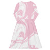 'Strawberry Twist' All-over print long sleeve midi dress