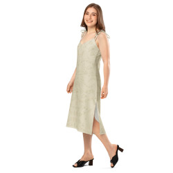 'Quiet' Tie-strap midi dress