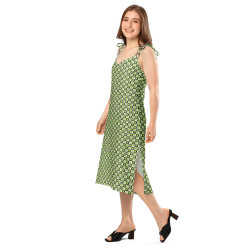 'Citrus' Tie-strap midi dress